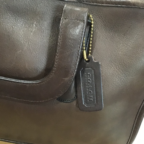 VTG Coach Mocha Leather Slim Satchel 70s Classic Rare Bonnie Cashin NYC - Picture 4 of 13